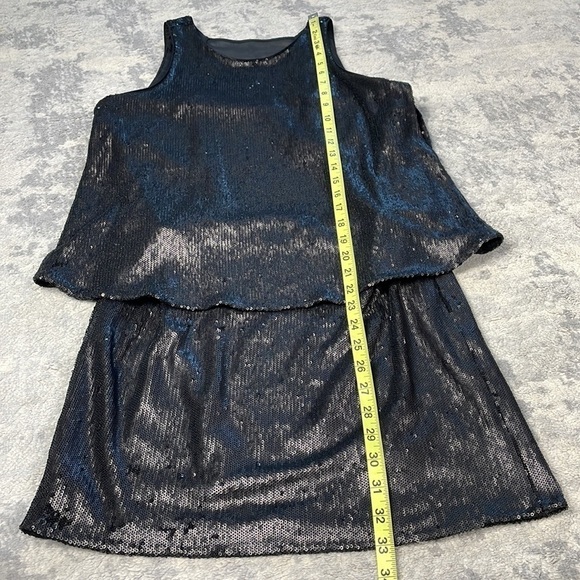 NWT Halston Heritage Black Sequin Party Mini Dress Mesh Back LBD Sparkle Sz 4 - Picture 12 of 14